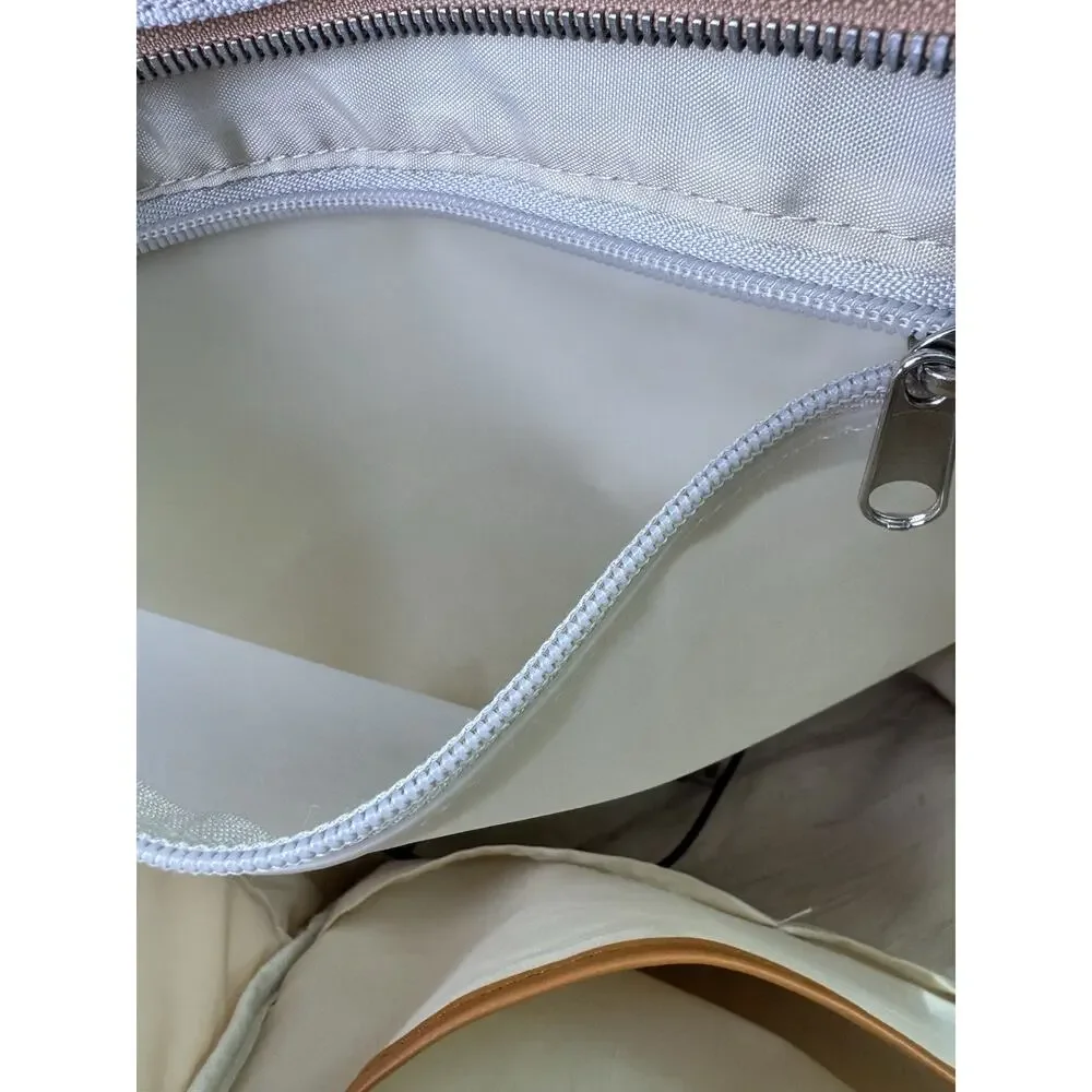 Nordace Siena Smart Backpack Beige Water Resistant Travel Laptop Bag USB 15.6”